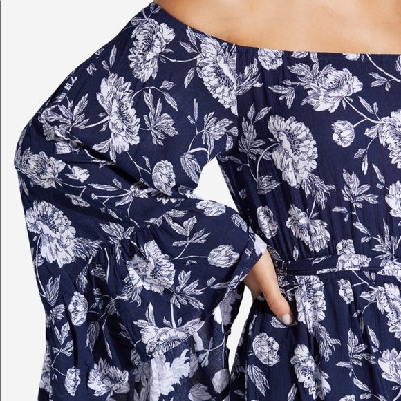 •Romper in Bloom• Off the Shoulder Floral Romper - Picture 3 of 7